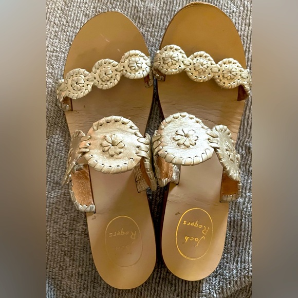 Jack Rogers Shoes - Jack Rogers Lauren Sandals - Metallic Gold